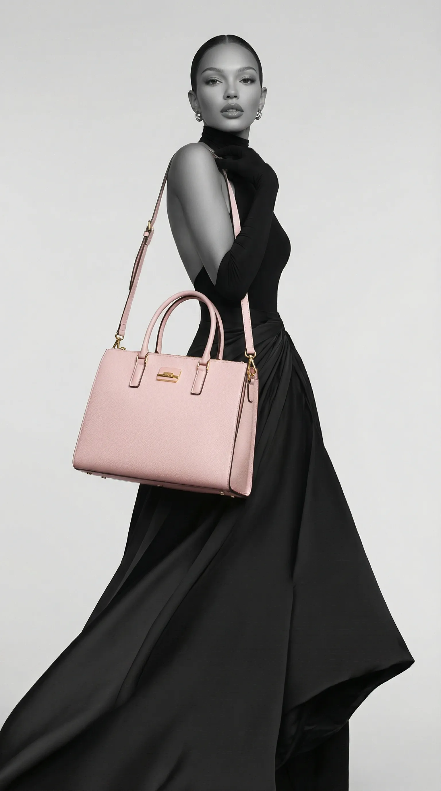 Model wearing Oriane handbag